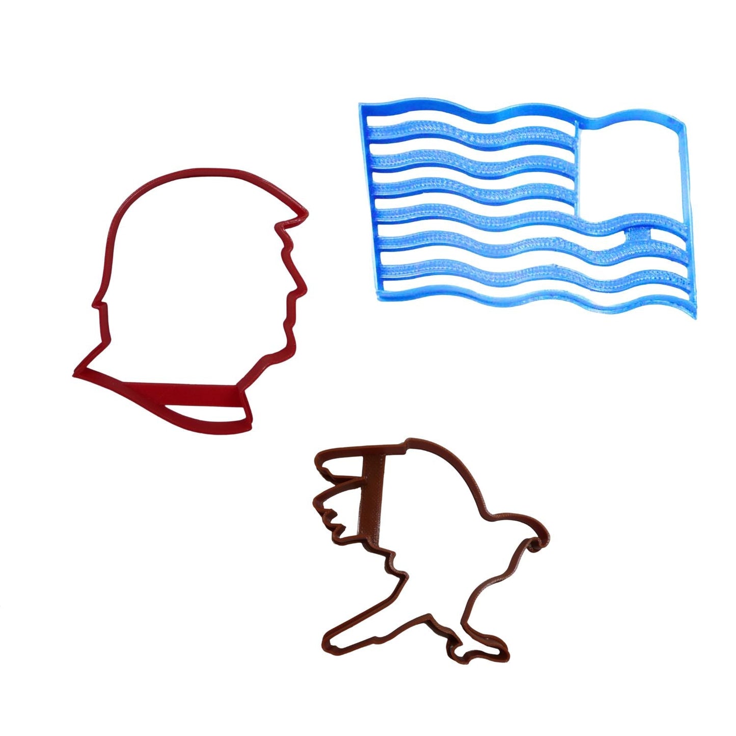 President Trump American Flag Eagle Set Of 3 Cookie Cutters Made In USA PR9005