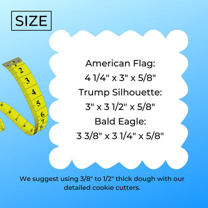 President Trump American Flag Eagle Set Of 3 Cookie Cutters Made In USA PR9005