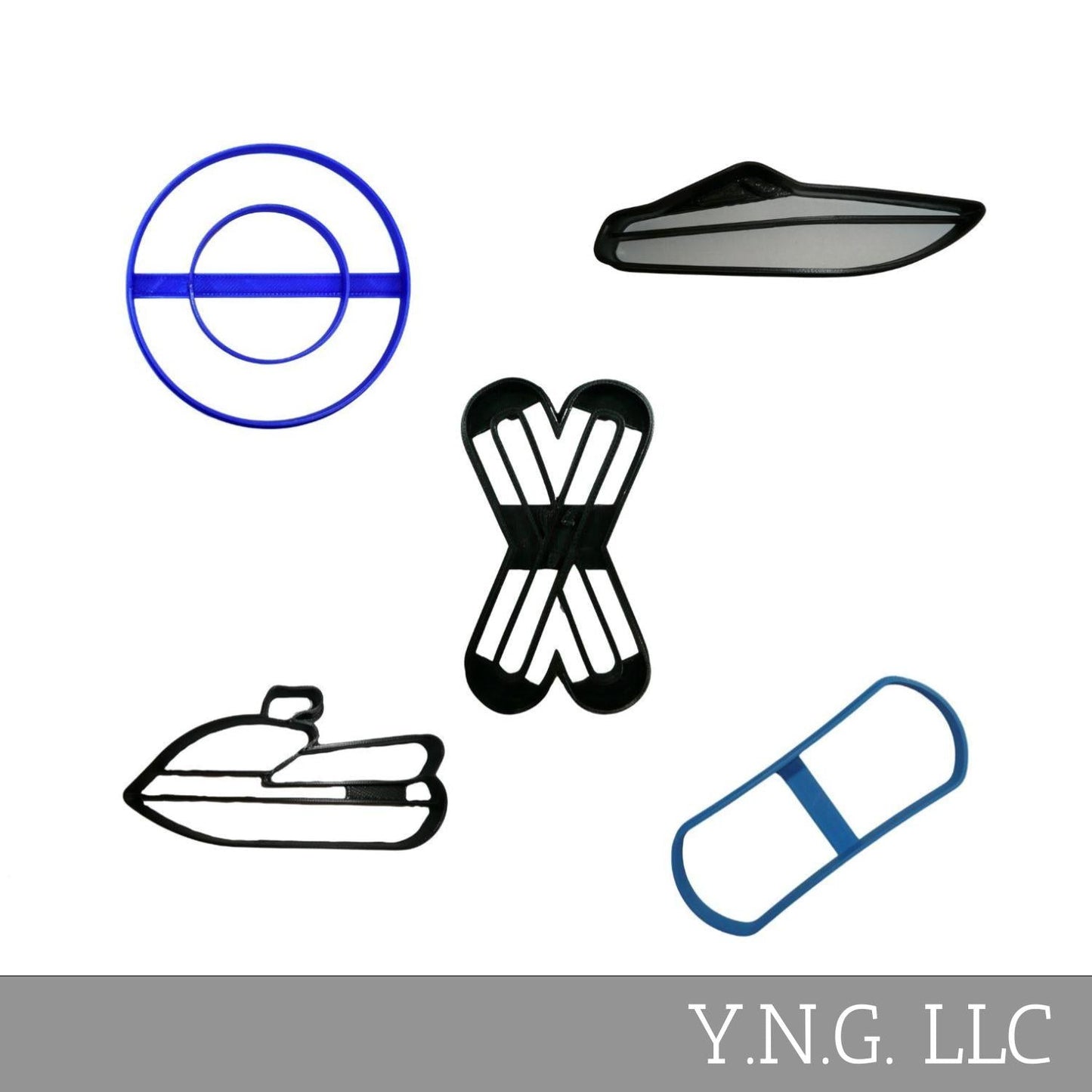 Boating Water Fun Wakeboard Ski Float Set Of 5 Cookie Cutters Made In USA PR9006