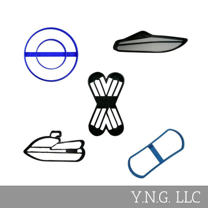 Boating Water Fun Wakeboard Ski Float Set Of 5 Cookie Cutters Made In USA PR9006
