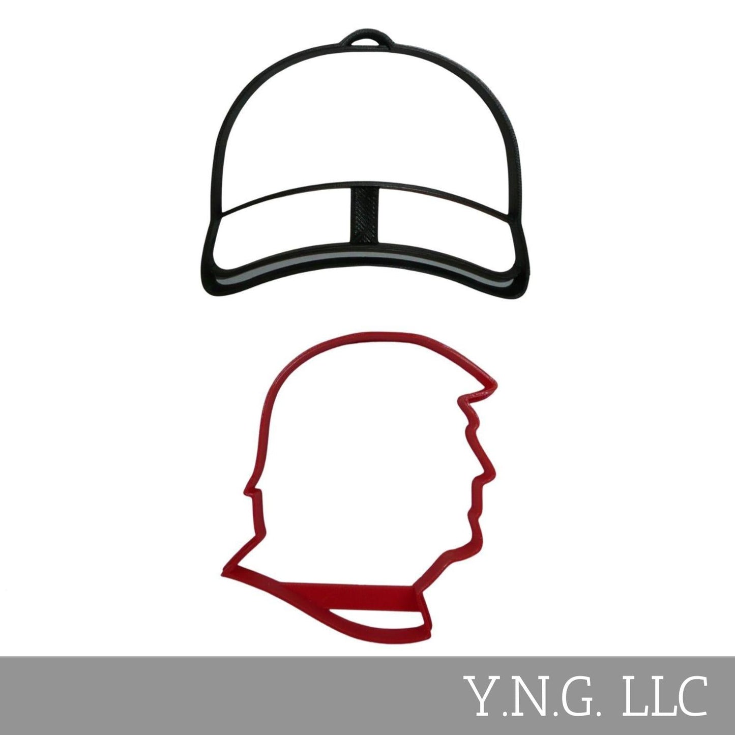 Trump MAGA Theme Baseball Hat Set Of 2 Cookie Cutters Made In USA PR9008