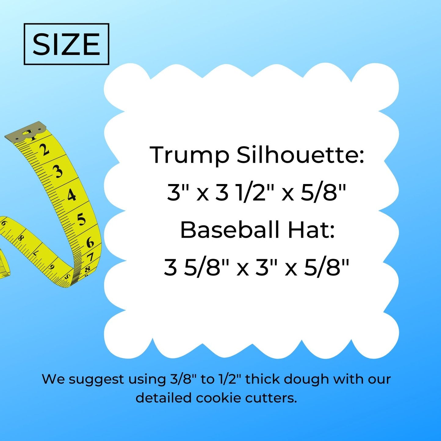 Trump MAGA Theme Baseball Hat Set Of 2 Cookie Cutters Made In USA PR9008