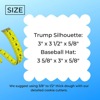 Trump MAGA Theme Baseball Hat Set Of 2 Cookie Cutters Made In USA PR9008
