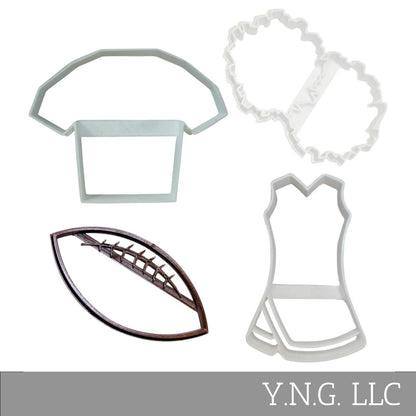 Friday Night Lights Football Cheer Set Of 4 Cookie Cutters Made In USA PR9012