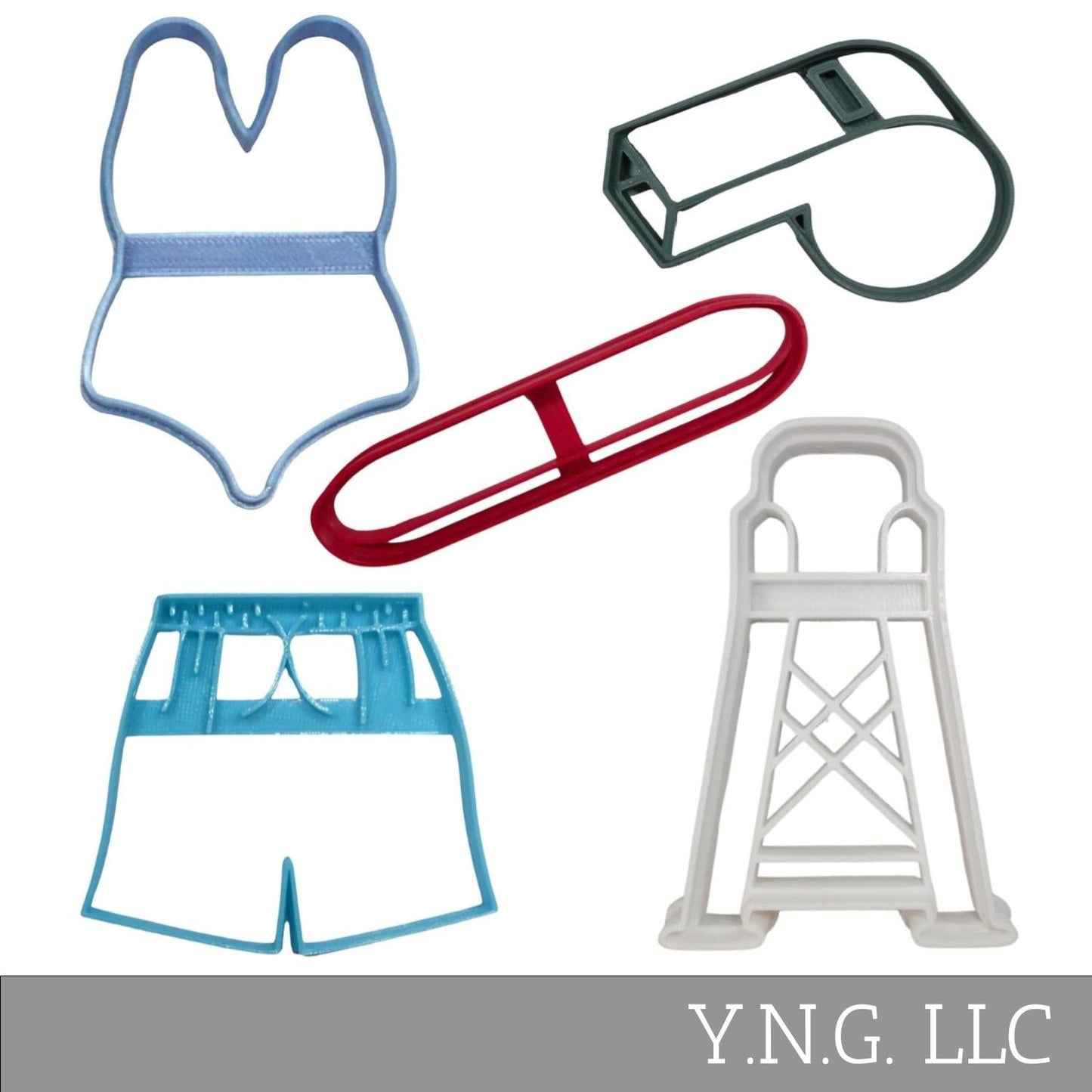 Lifeguarding Swim Rescue Set Of 5 Cookie Cutters Made In USA PR9013