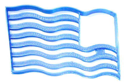 6x Waving American Flag Fondant Cutter Cupcake Topper 1.75 IN USA FD902