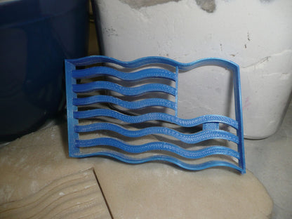 Waving American Flag United States Stars Stripes Cookie Cutter Made In USA PR902