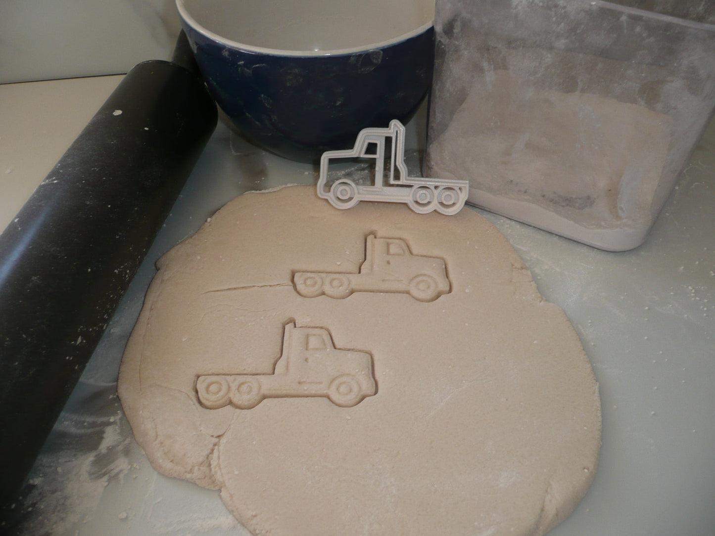 Truck Driver Semi And Mudflap Theme Set Of 2 Cookie Cutters Made In USA PR9030