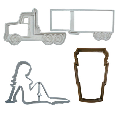 Over The Road Truck Driver Trucking Set Of 4 Cookie Cutters Made In USA PR9031