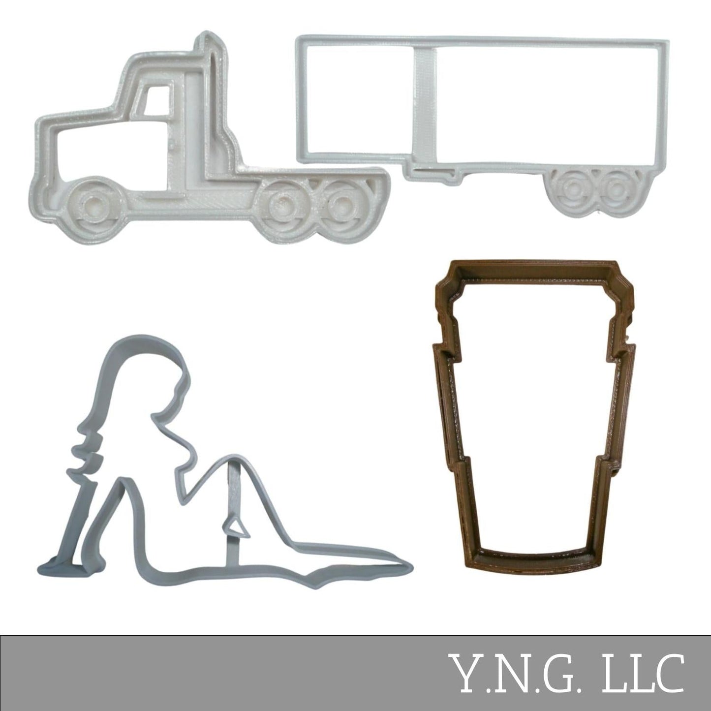 Over The Road Truck Driver Trucking Set Of 4 Cookie Cutters Made In USA PR9031