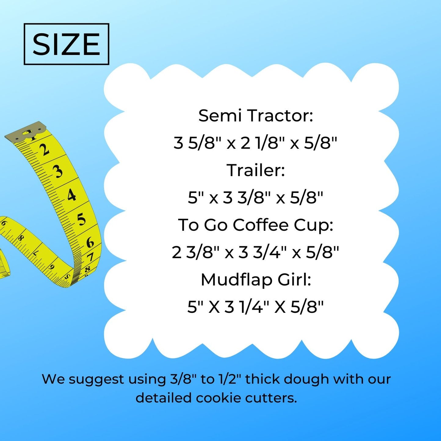 Over The Road Truck Driver Trucking Set Of 4 Cookie Cutters Made In USA PR9031