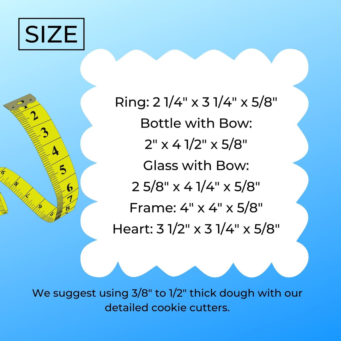 Engagement Celebration Champagne Set Of 5 Cookie Cutters Made In USA PR9033