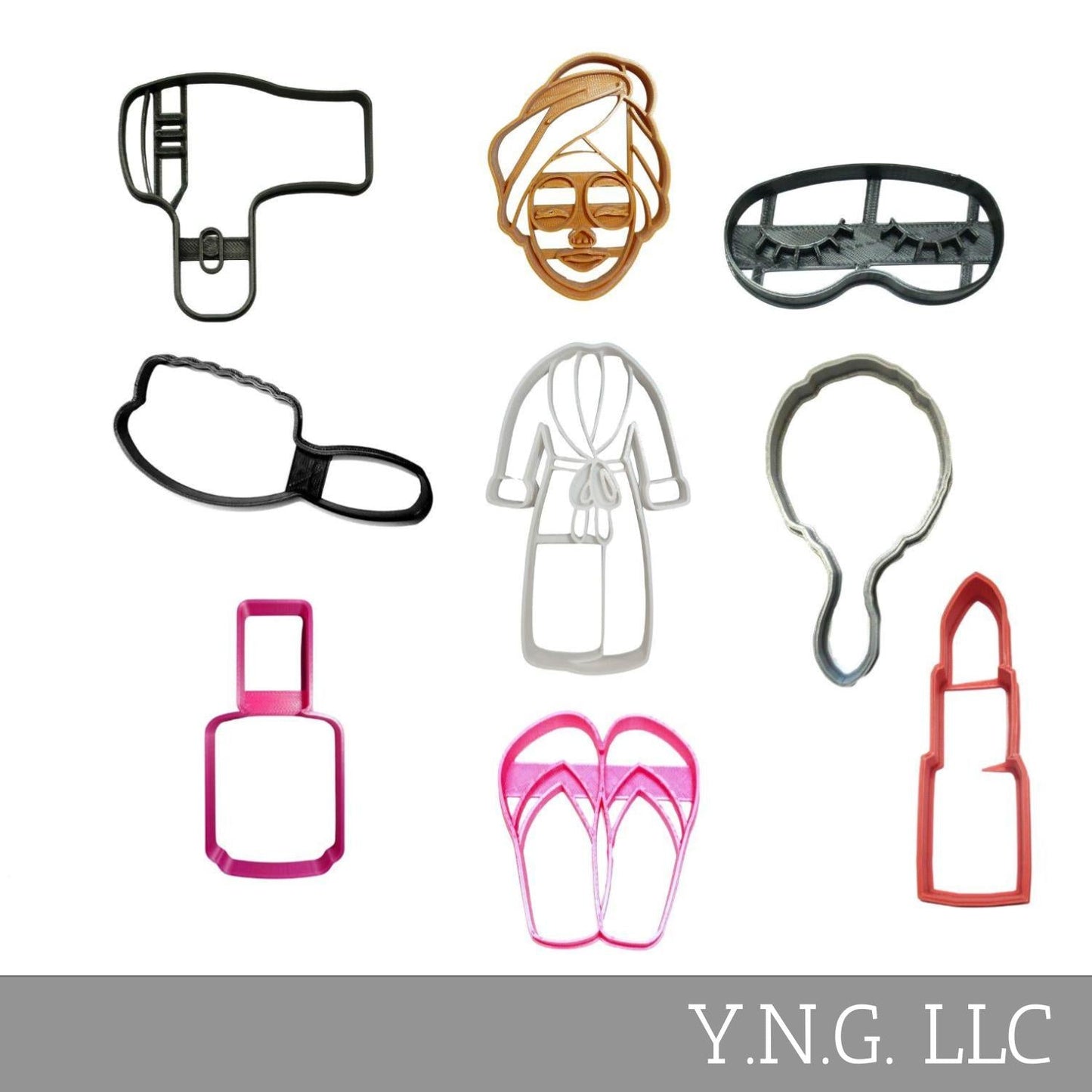 Beauty Salon Spa Facial Hair Nails Set Of 9 Cookie Cutters Made In USA PR9044