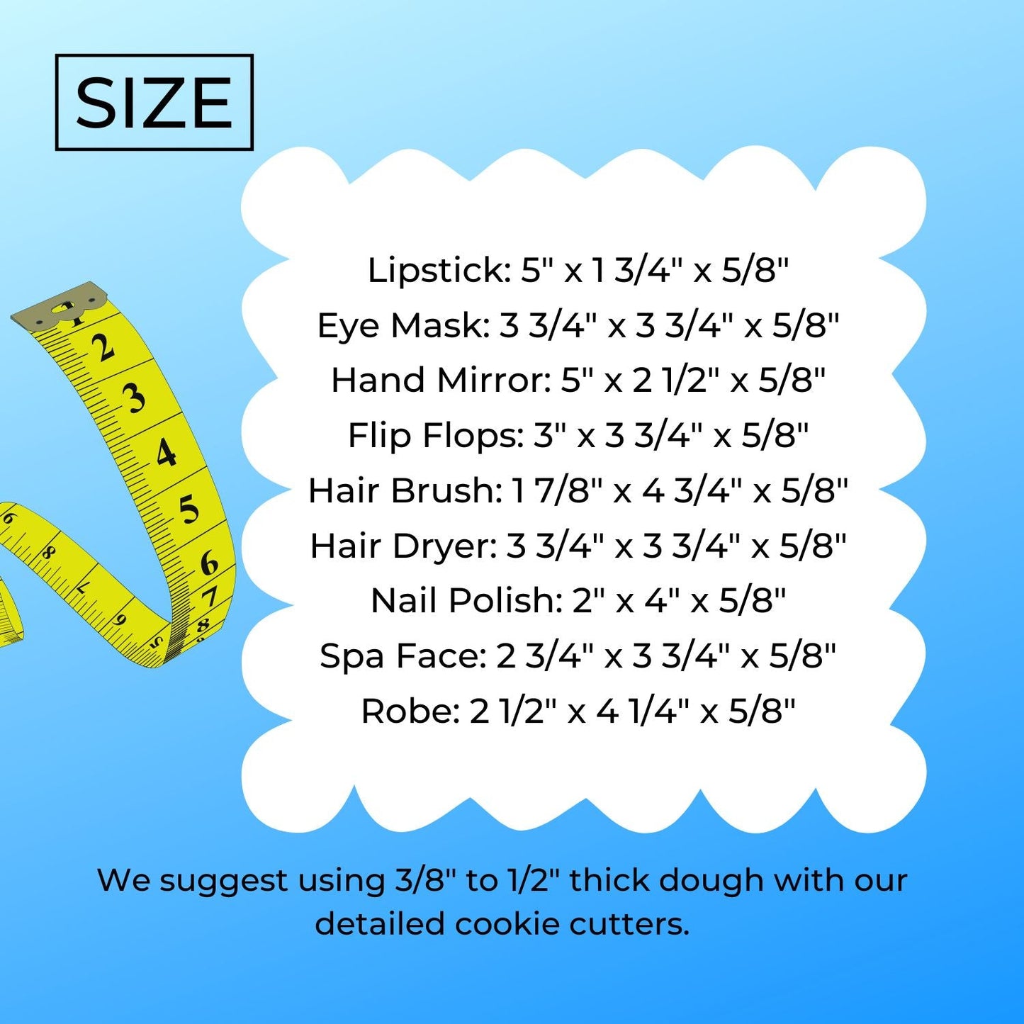 Beauty Salon Spa Facial Hair Nails Set Of 9 Cookie Cutters Made In USA PR9044