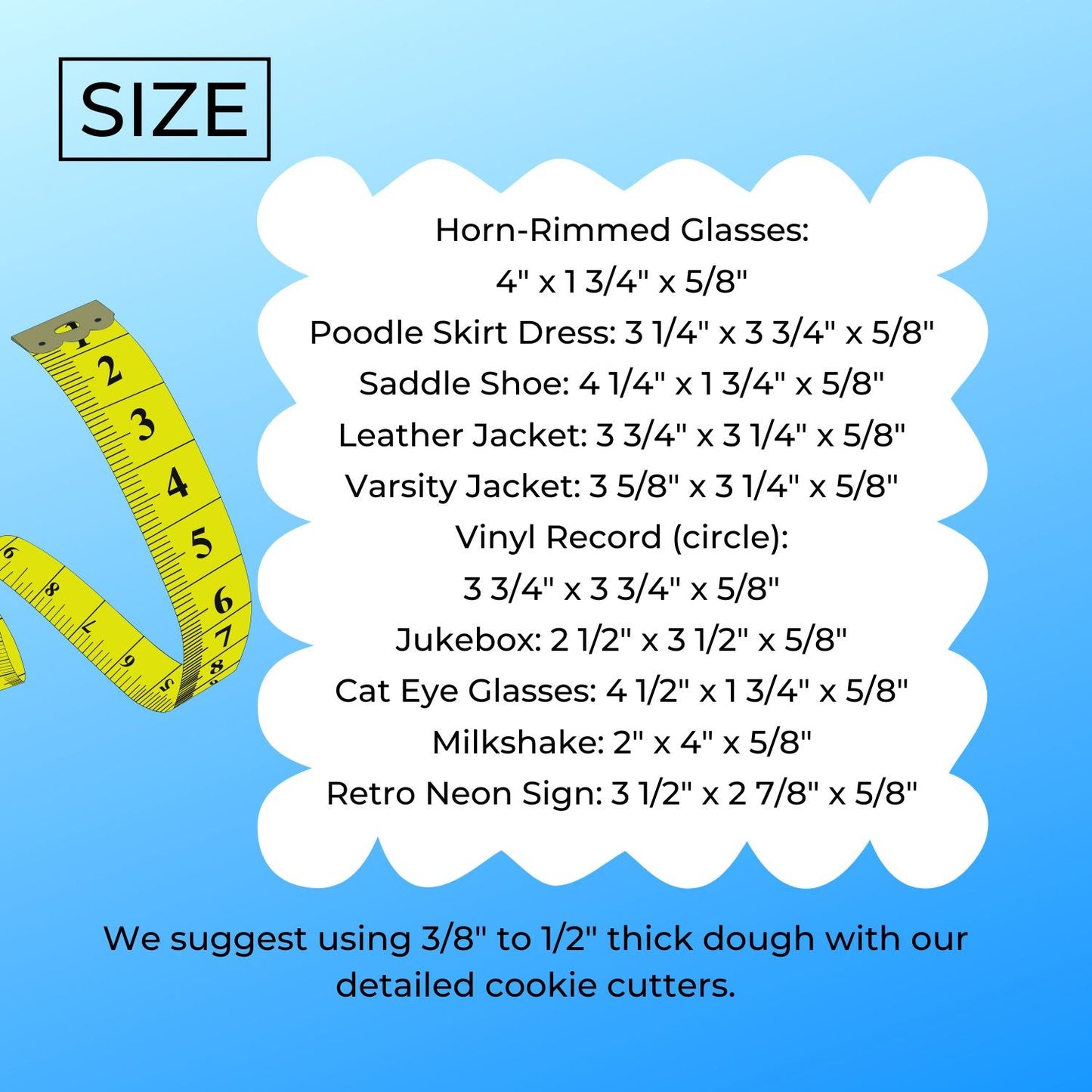 1950s Sock Hop Diner Retro Theme Set Of 10 Cookie Cutters Made In USA PR9052