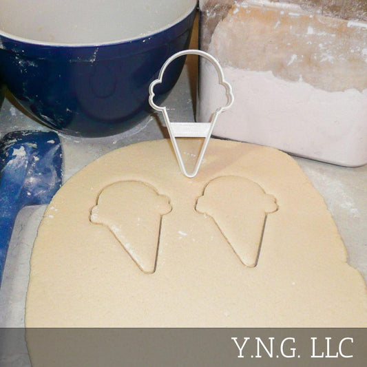Ice Cream One Scoop Waffle Cone Outline Cookie Cutter Made In USA PR922
