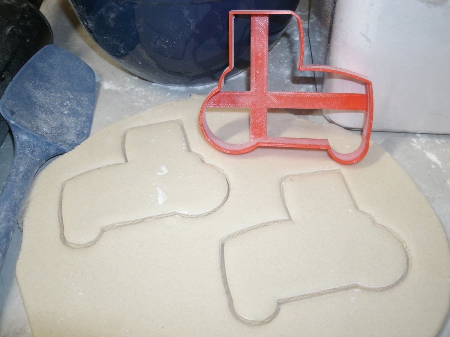 Red Tractor Tracked Farm Vehicle Cookie Cutter Made In USA PR701