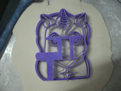 Unicorn Face Detailed Set of 2 Cookie Stamp and Outline Cutter Made In USA PR743