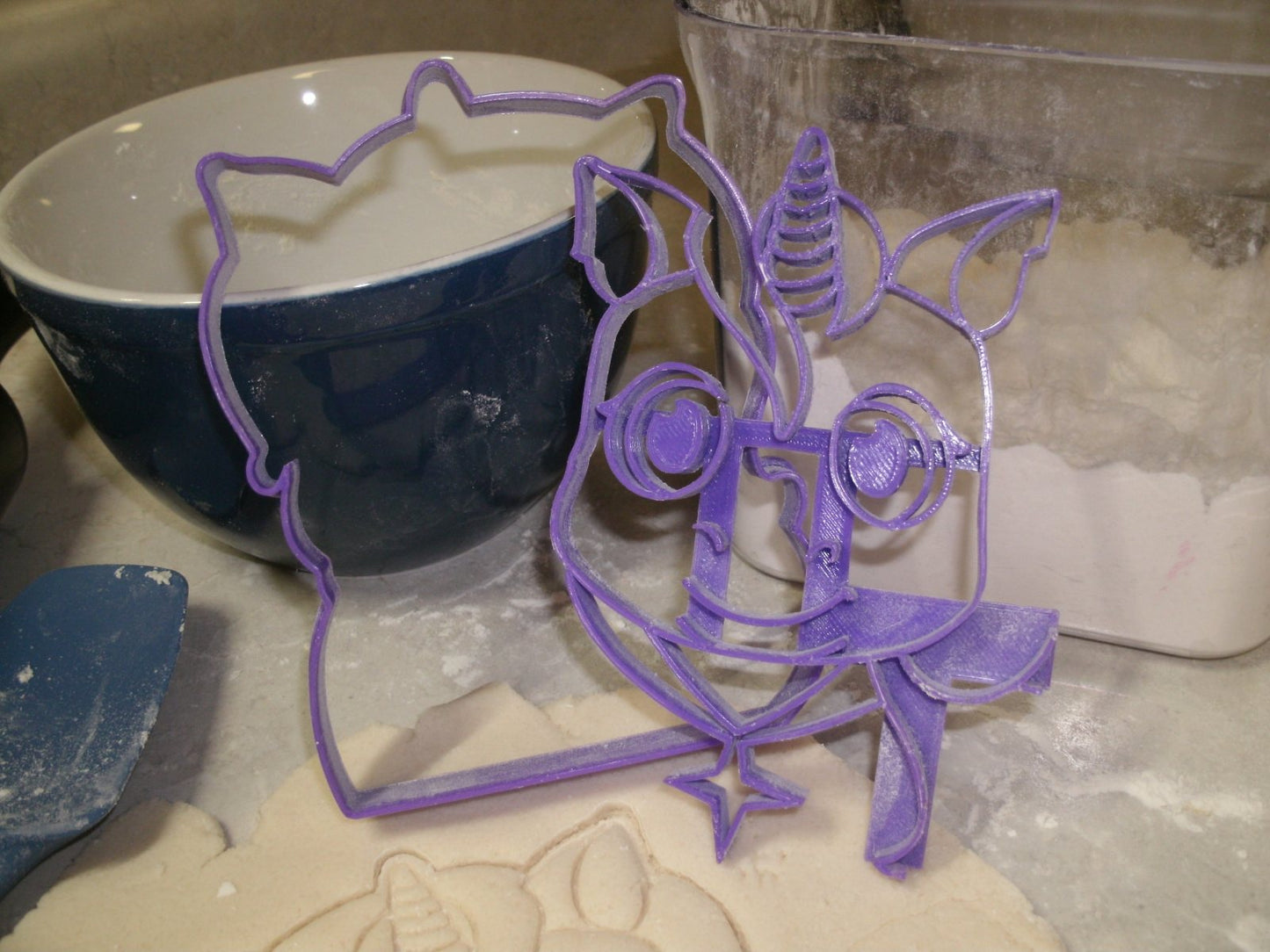 Unicorn Face Detailed Set of 2 Cookie Stamp and Outline Cutter Made In USA PR743