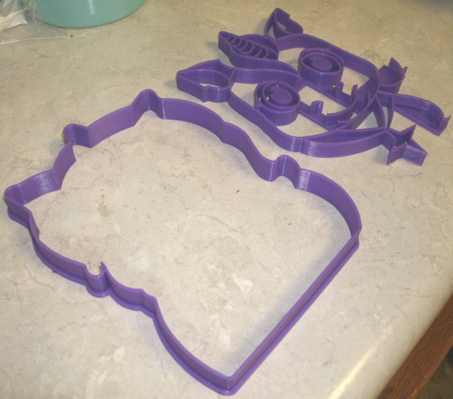 Unicorn Face Detailed Set of 2 Cookie Stamp and Outline Cutter Made In USA PR743