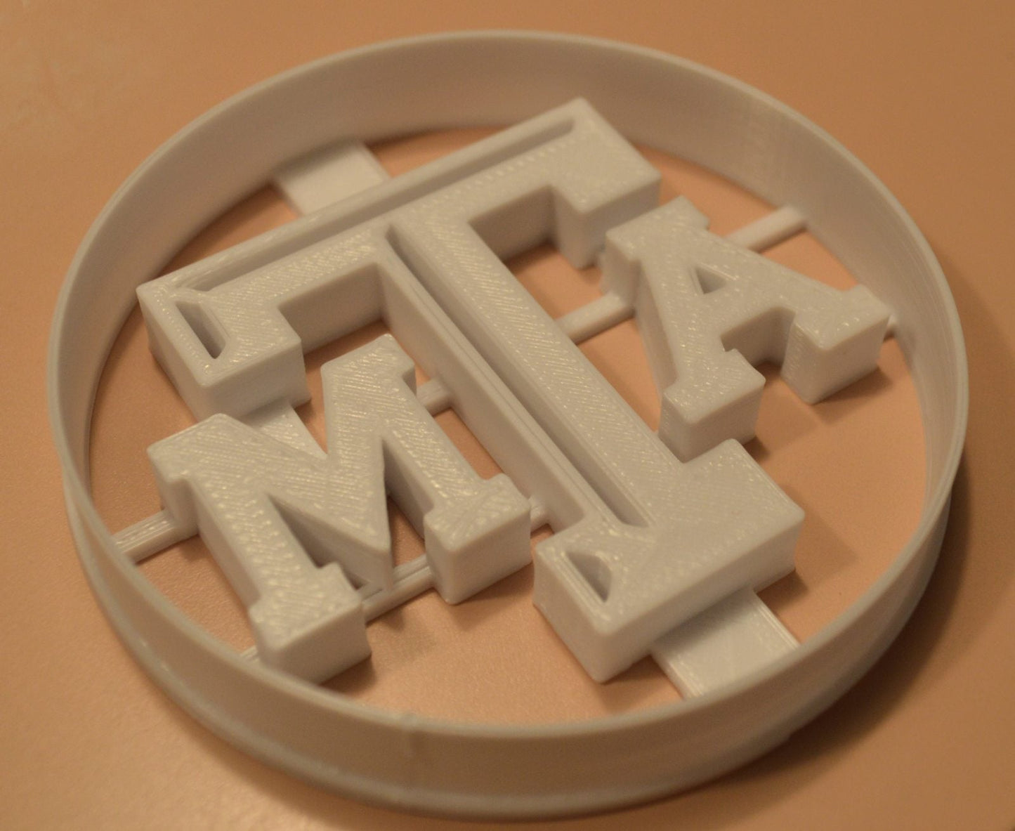 Texas A&M University Imprint in Circle Sports Cookie Cutter Made In USA PR2632