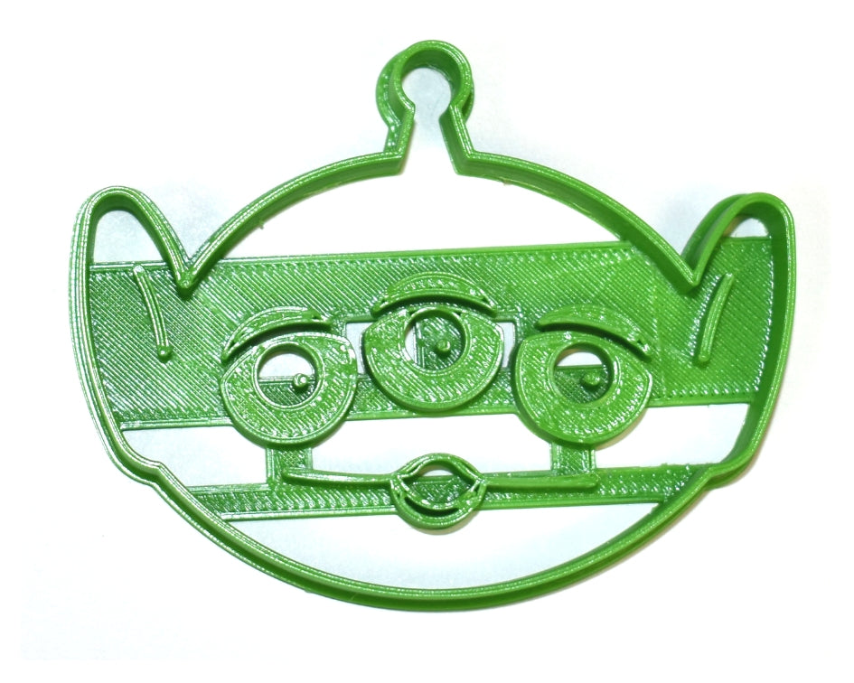 6x Little Green Man Fondant Cutter Cupcake Topper 1.75 IN USA FD724
