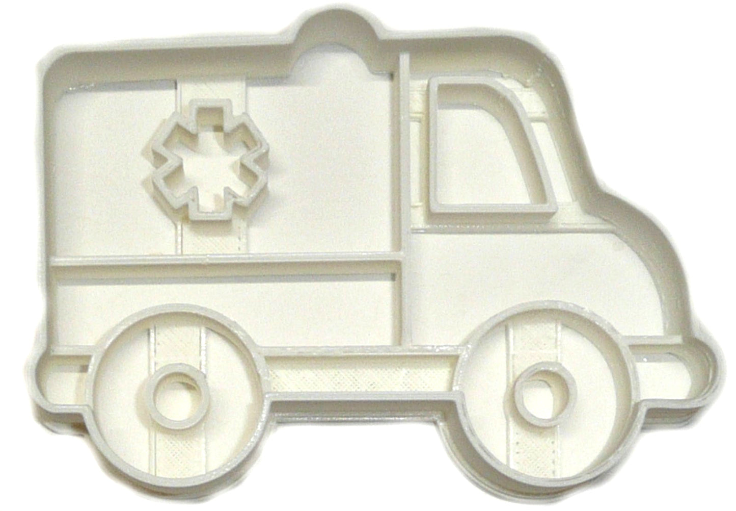 6x Ambulance Vehicle Fondant Cutter Cupcake Topper 1.75 IN USA FD2605