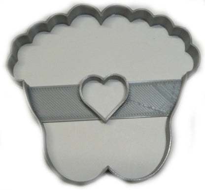 Baby Feet With Heart Gender Reveal Shower Cookie Cutter Made In USA PR2520