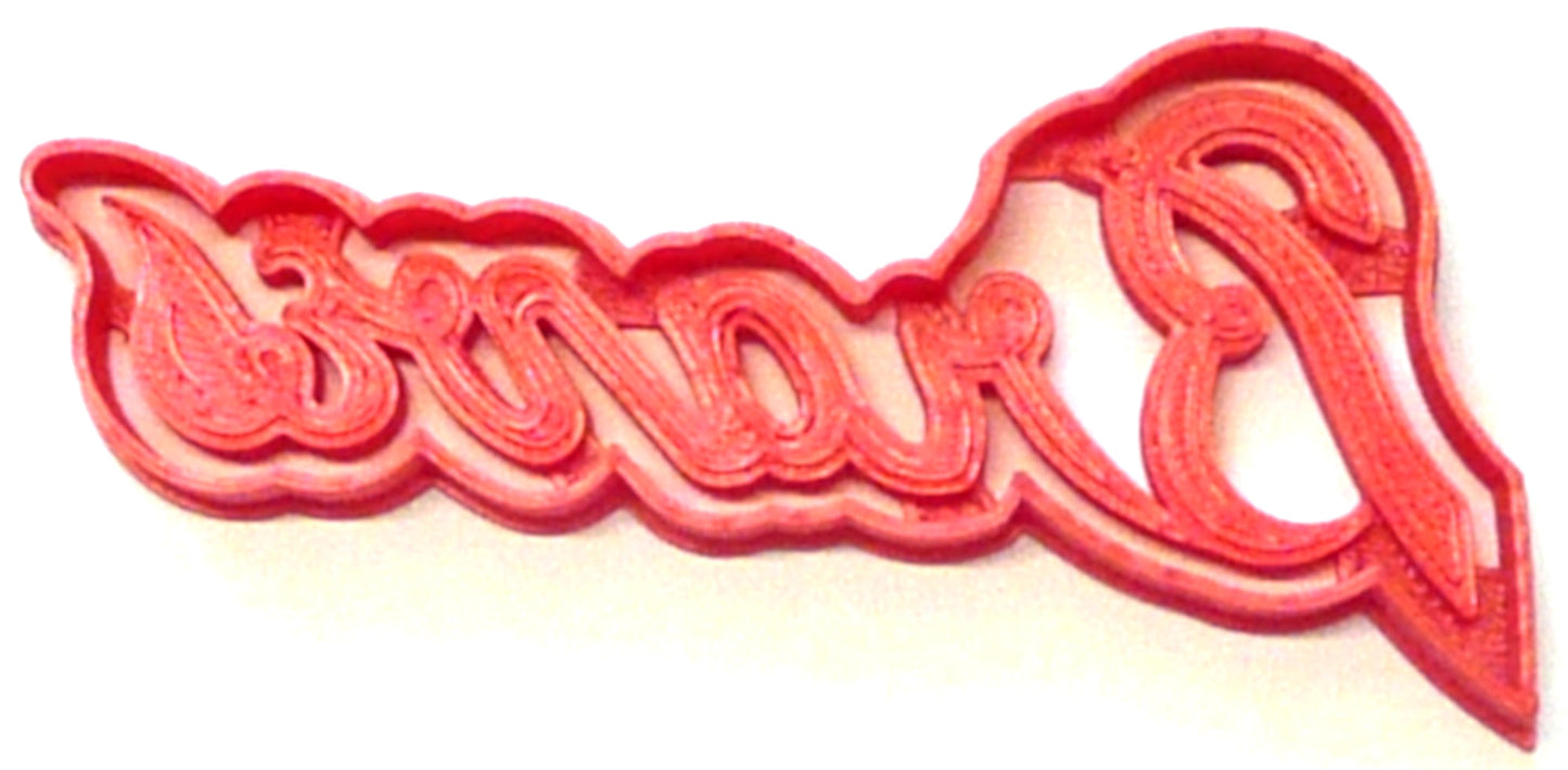 Atlanta Braves Word MLB Baseball Team Cookie Cutter Made In USA PR2677