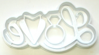 6x Love Word Wedding Fondant Cutter Cupcake Topper 1.75 IN USA FD2618