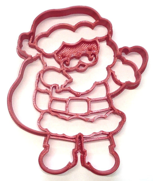 6x Santa Claus Full Body Fondant Cutter Cupcake Topper 1.75 IN USA FD3980