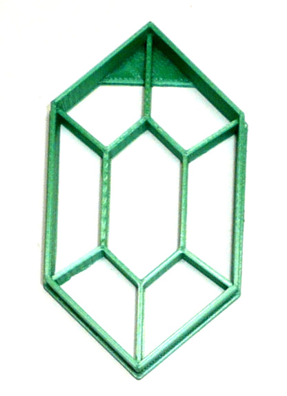Rupee Zelda Themed Green Gemstone Cookie Cutter Made In USA PR2853