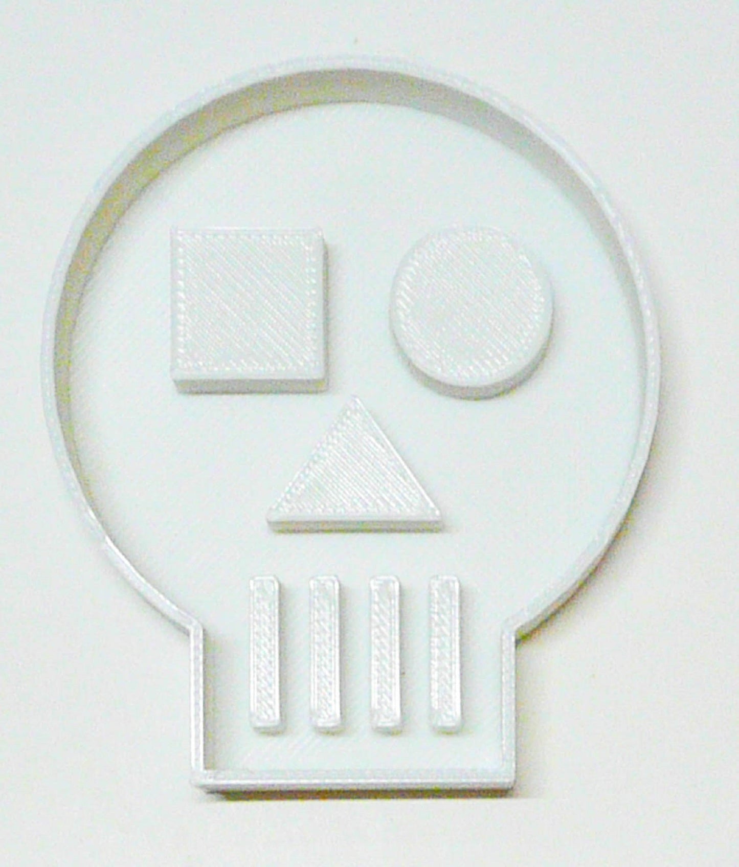 Skull Detailed Square And Round Eye Halloween Cookie Cutter Made In USA PR2140