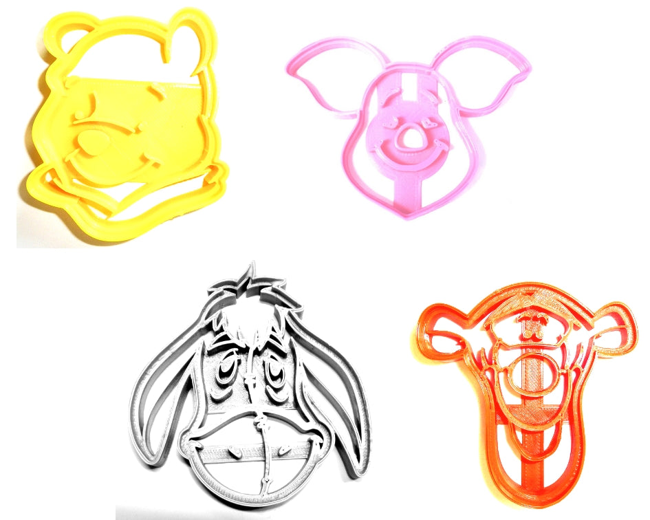 Winnie The Pooh Tigger Eeyore Piglet Set Of 4 Cookie Cutters Made In USA PR493
