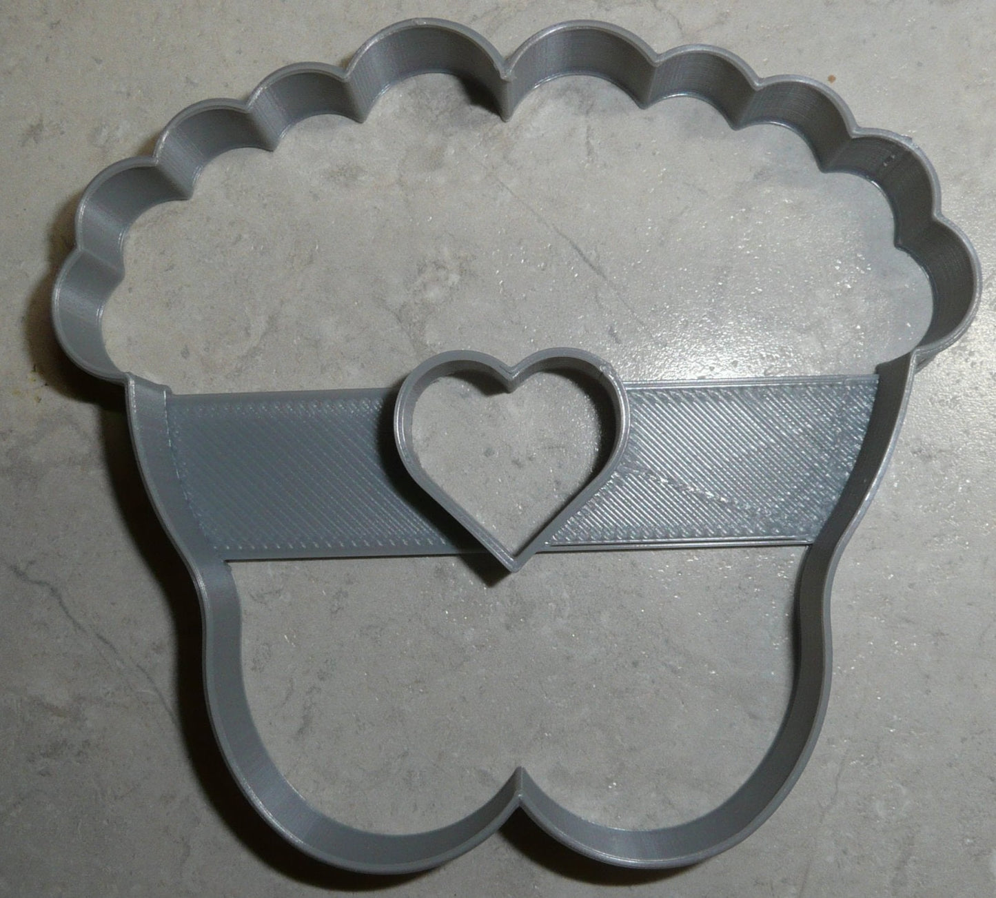 Baby Feet With Heart Gender Reveal Shower Cookie Cutter Made In USA PR2520