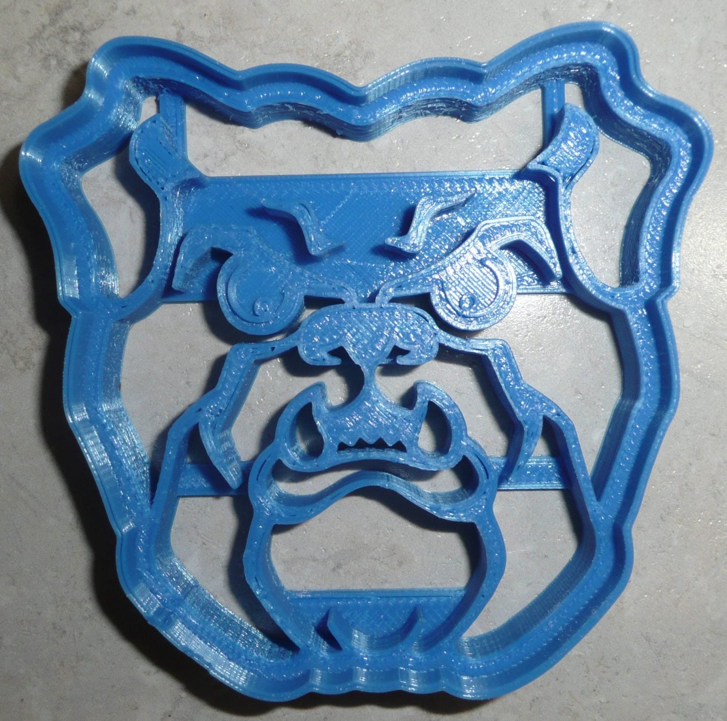 6x Bulldog Face Fondant Cutter Cupcake Topper 1.75 IN USA FD2698