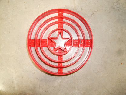 6x Captain America Fondant Cutter Cupcake Topper 1.75 IN USA FD490