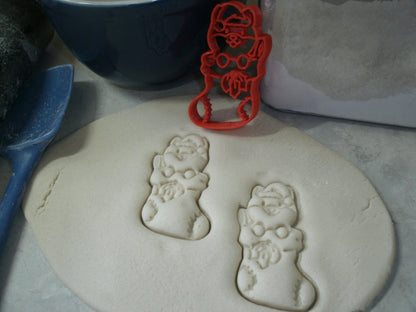 Cat In Stocking Christmas Holiday Kitten Cookie Cutter Made In USA PR2369