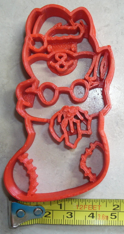 Cat In Stocking Christmas Holiday Kitten Cookie Cutter Made In USA PR2369