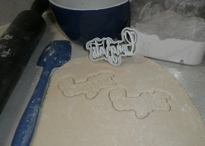 Congrats Congratulations Word Fancy Font Cookie Cutter Made In USA PR2515