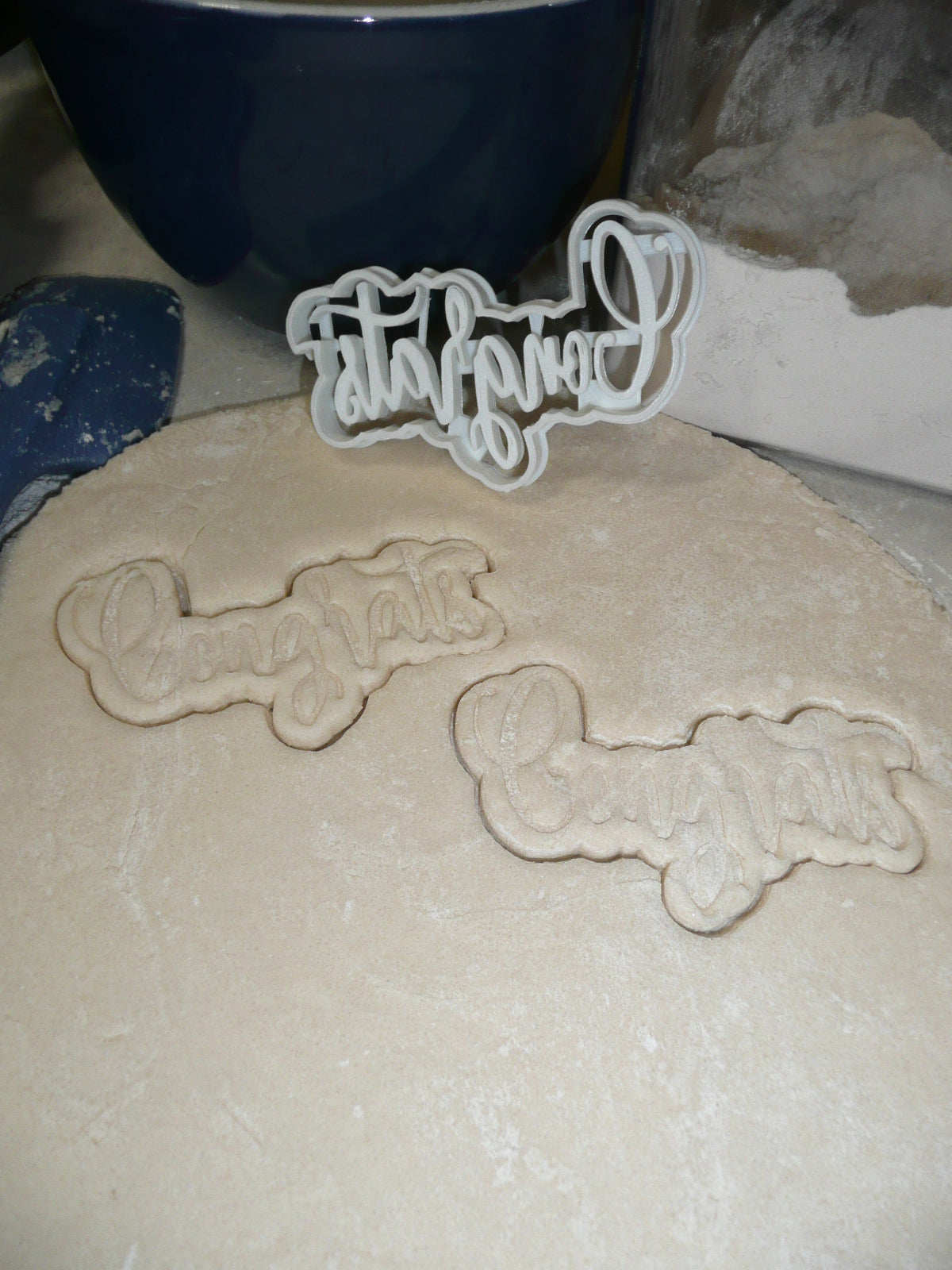 Congrats Congratulations Word Fancy Font Cookie Cutter Made In USA PR2515