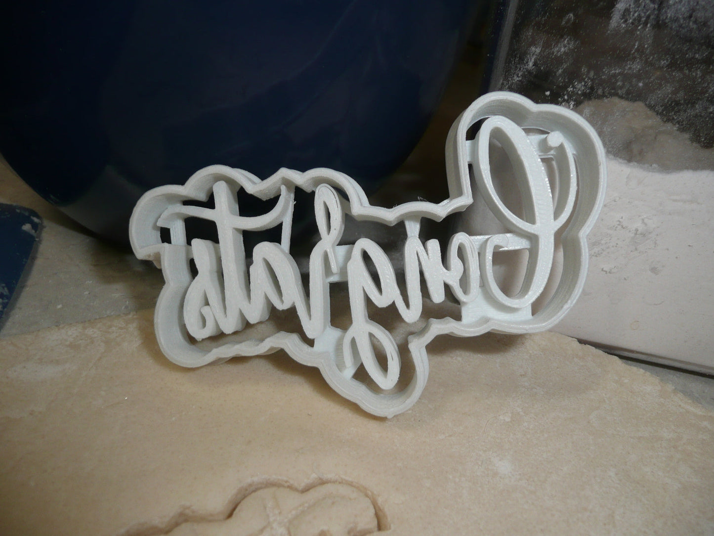 Congrats Congratulations Word Fancy Font Cookie Cutter Made In USA PR2515