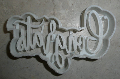 Congrats Congratulations Word Fancy Font Cookie Cutter Made In USA PR2515