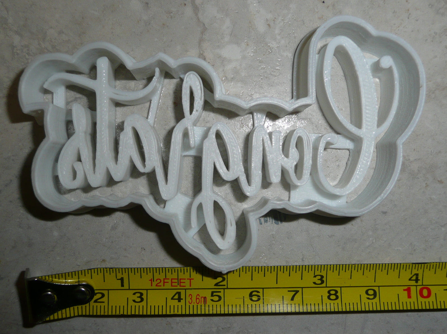 Congrats Congratulations Word Fancy Font Cookie Cutter Made In USA PR2515