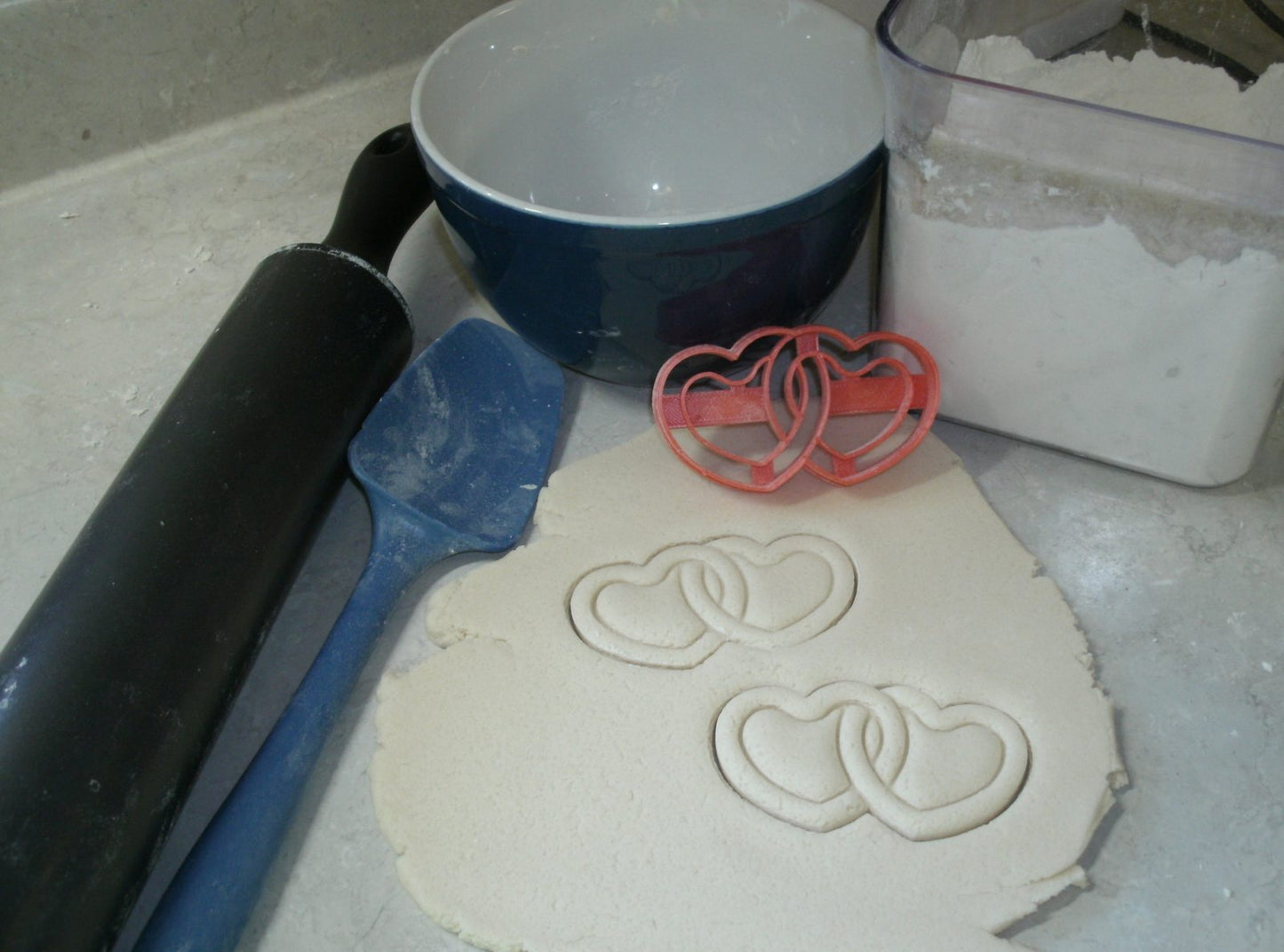 Linked Hearts Valentine Engagement Wedding Cookie Cutter Made In USA PR2589