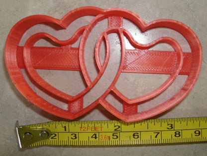 Linked Hearts Valentine Engagement Wedding Cookie Cutter Made In USA PR2589