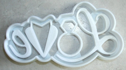 6x Love Word Wedding Fondant Cutter Cupcake Topper 1.75 IN USA FD2618