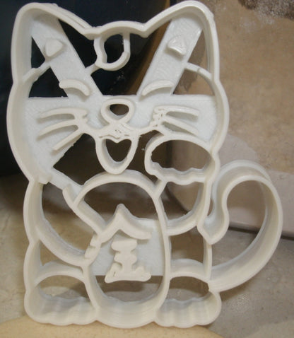 Japanese Maneki Neko Lucky Cat Paw Good Luck Cookie Cutter Made In USA PR2327