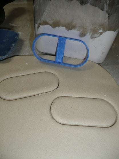 Oblong Round Rectangle Elongated Pill Shape Cookie Cutter Made In USA PR2554