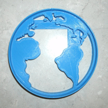 6x Planet Earth Fondant Cutter Cupcake Topper 1.75 IN USA FD616